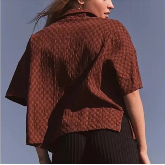 Free People S Brown Bowler Babe Shirt - Picture 2 of 4